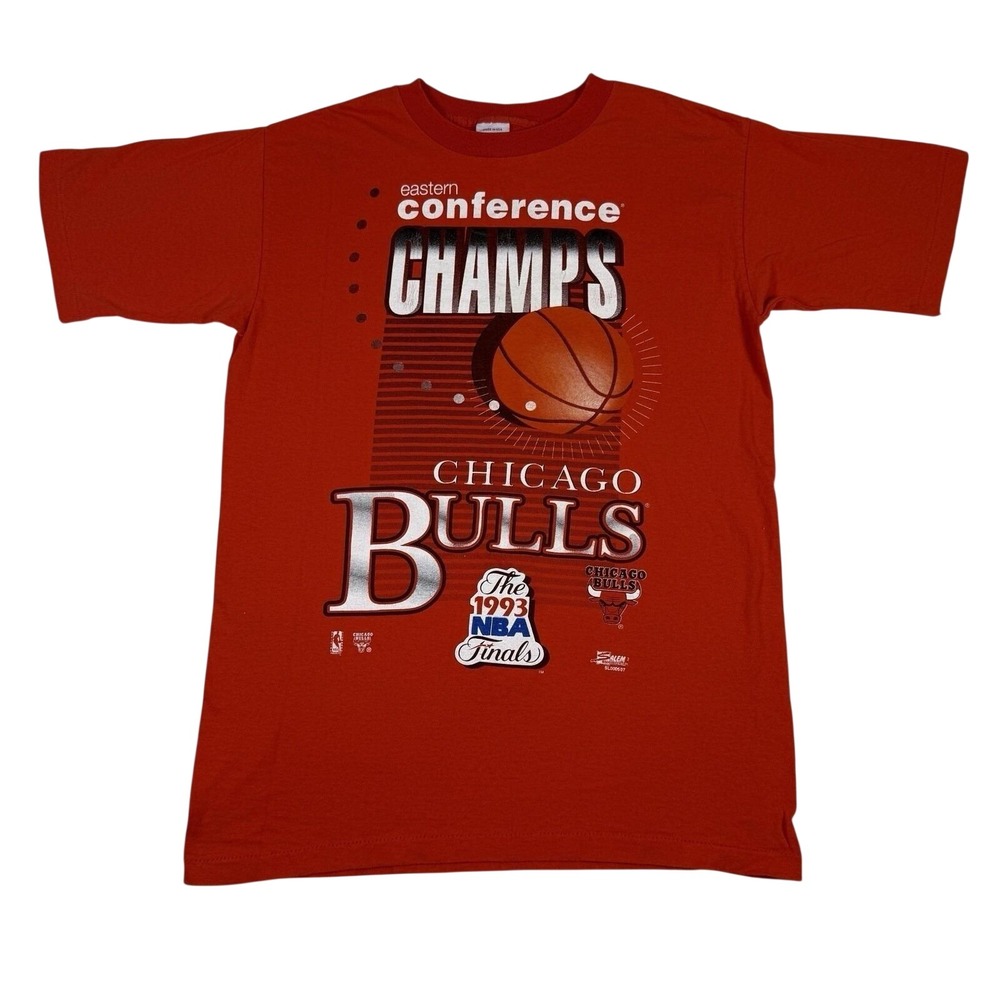 Vintage 1993 Chicago Bulls Salem NBA Eastern Conference Champs Red T-Shirt Large